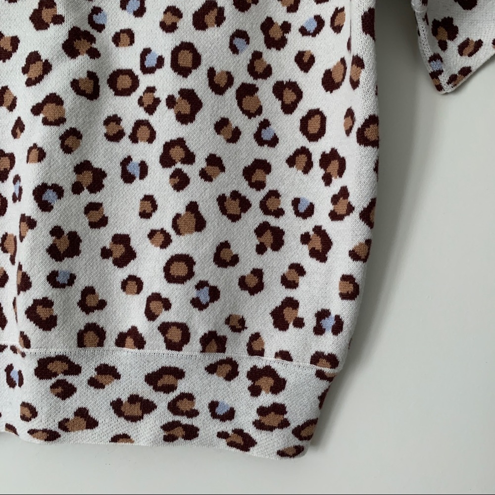 NWT Ann Taylor Sweater Tee Leopard Print Boatneck - Picture 6 of 10